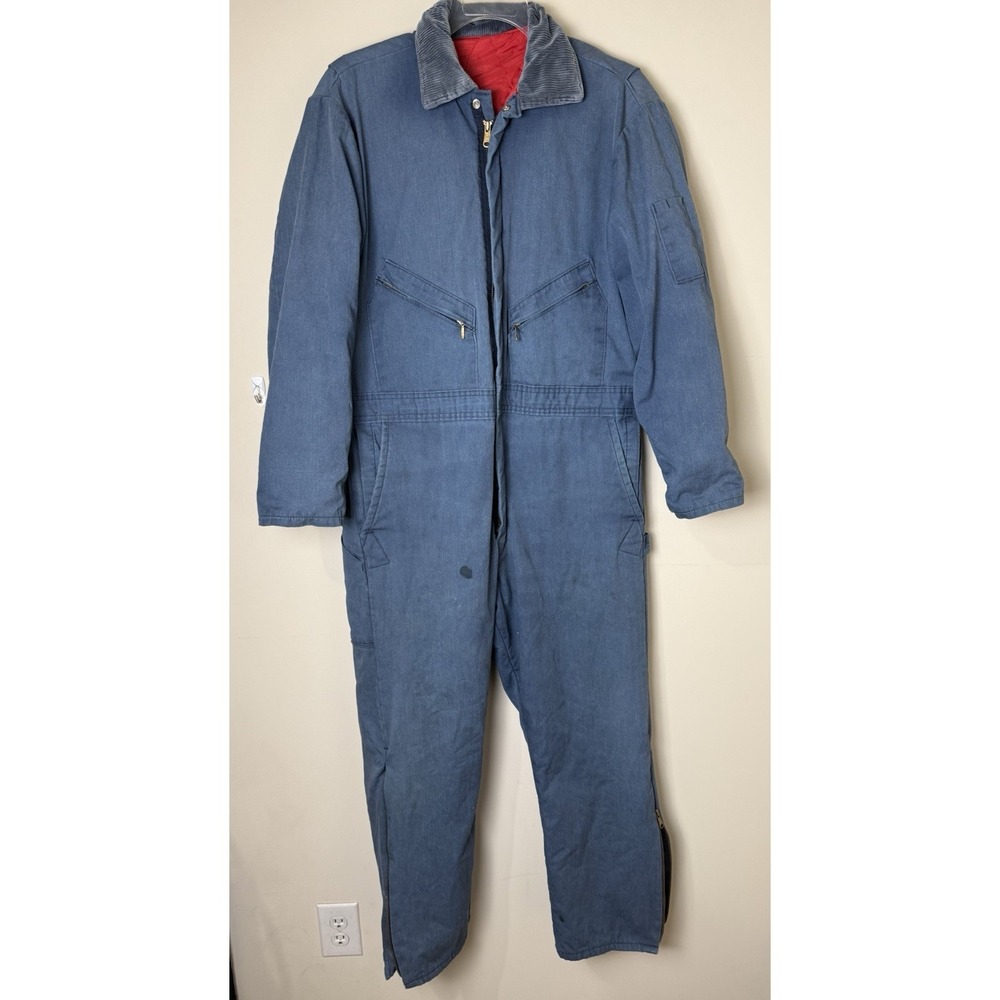 Vtg Walls Blizzard-Pruf Coveralls U.S.A Insulated Apparel Men's Medium Blue